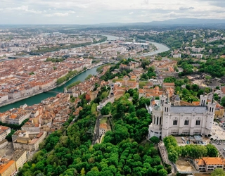 Vue aérienne de Lyon