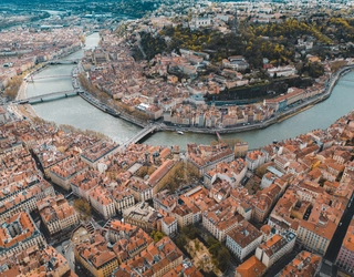 Vue aérienne de Lyon