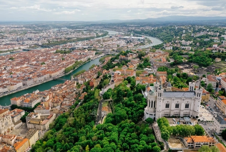 Vue aérienne de Lyon