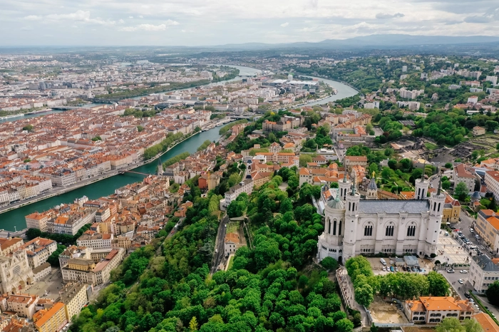 Vue aérienne de Lyon